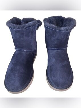 UGG 1006057 Women Mini Bailey Bow II Navy Winter Boot US Size 7 Comfy Outdoor